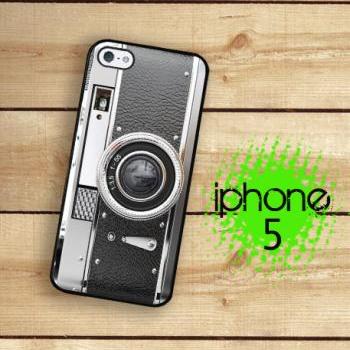 IPhone 5 Case - Black and Silver Camera Vintage Style 